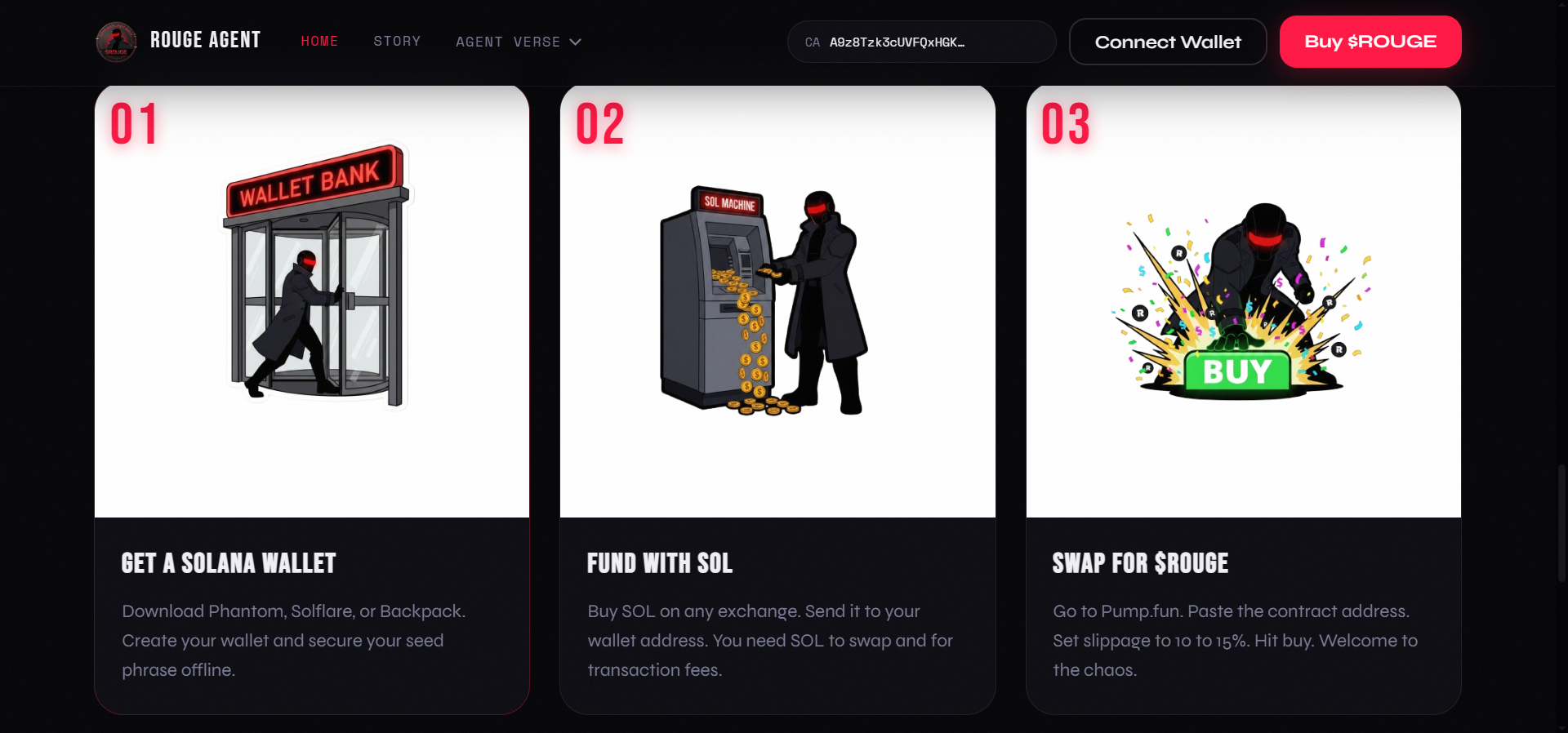 ROGUEAGENT token website preview